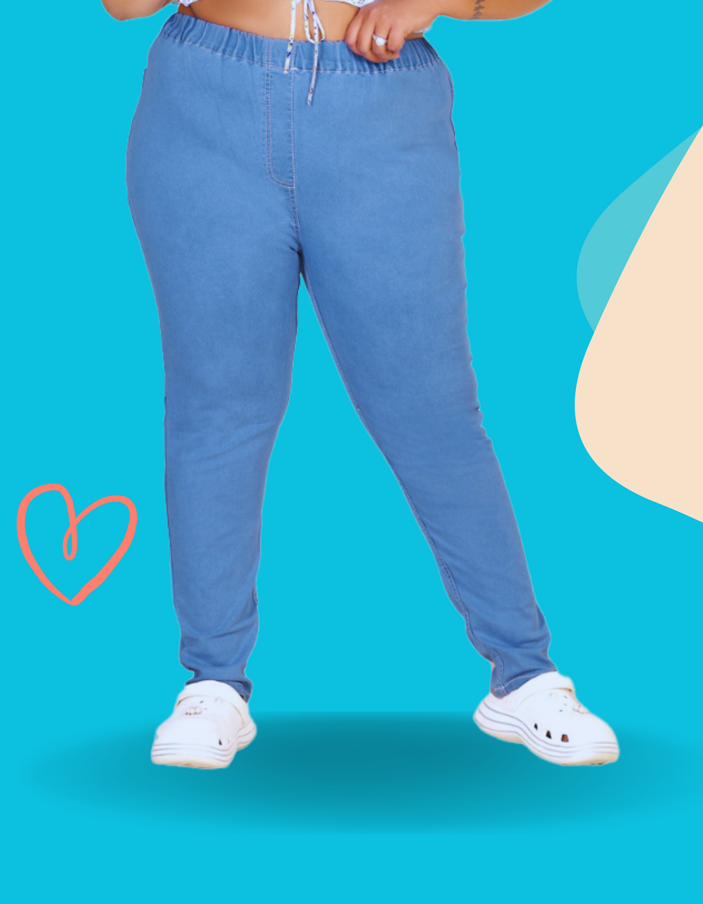 Denim Jeggings | Stretchable and Premium | Sky Blue