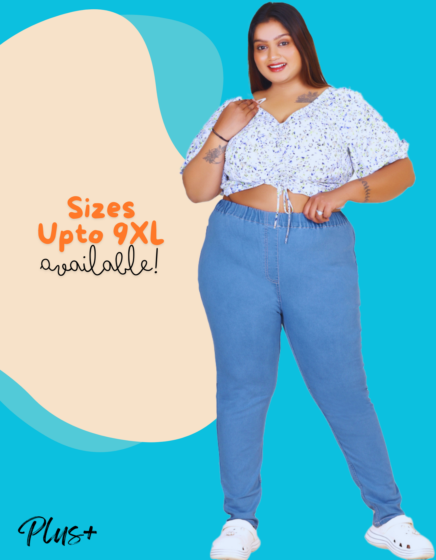 Denim Jeggings | Stretchable and Premium | Sky Blue