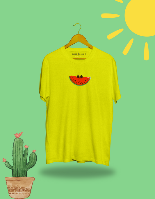 Woke Watermelon | Biowash Cotton Loosefit Tshirt | LIMITED EDITION | Yellow Colour