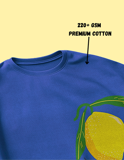 Life Lemon | 220+GSM Oversized Tshirt | LIMITED EDITION | Deep Blue Colour