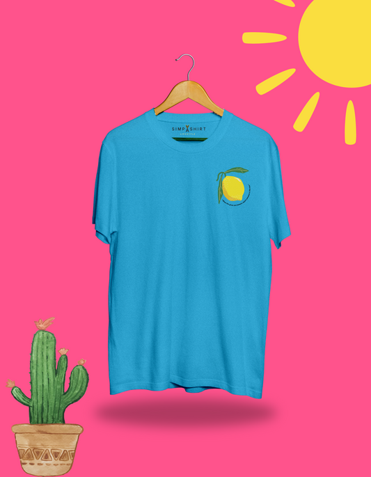 Life Lemon | Biowash Cotton Loosefit Tshirt | LIMITED EDITION | Sky Blue Colour