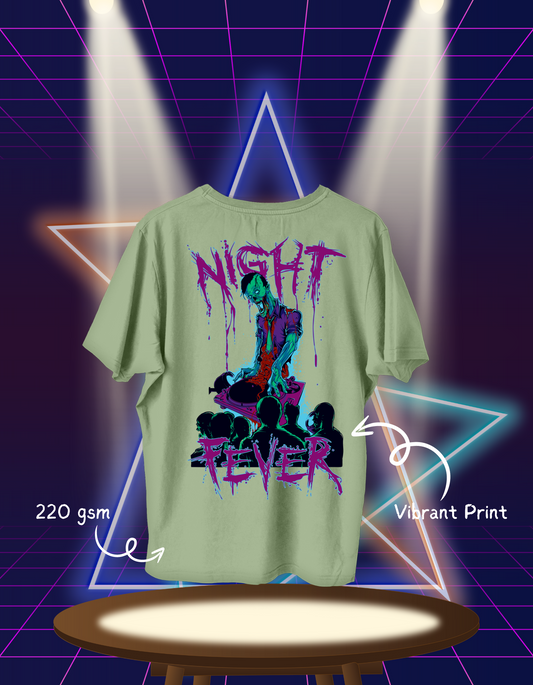 NIGHT FEVER | 220 GSM Oversized T-shirt | URBAN EDITION | Sage Green, Lavender, Black