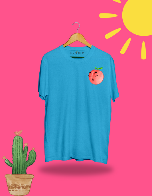 Peachy Peach Loosefit Tshirt | Biowash Cotton Loosefit Tshirt | LIMITED EDITION | Sky Blue Colour